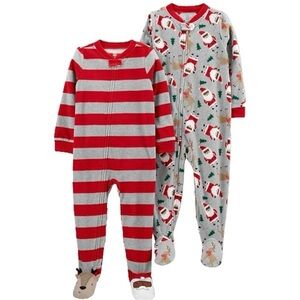 Carter's 2 Pack Just One You Christmas Fleece Pajama Set   Size:2T.     NEW